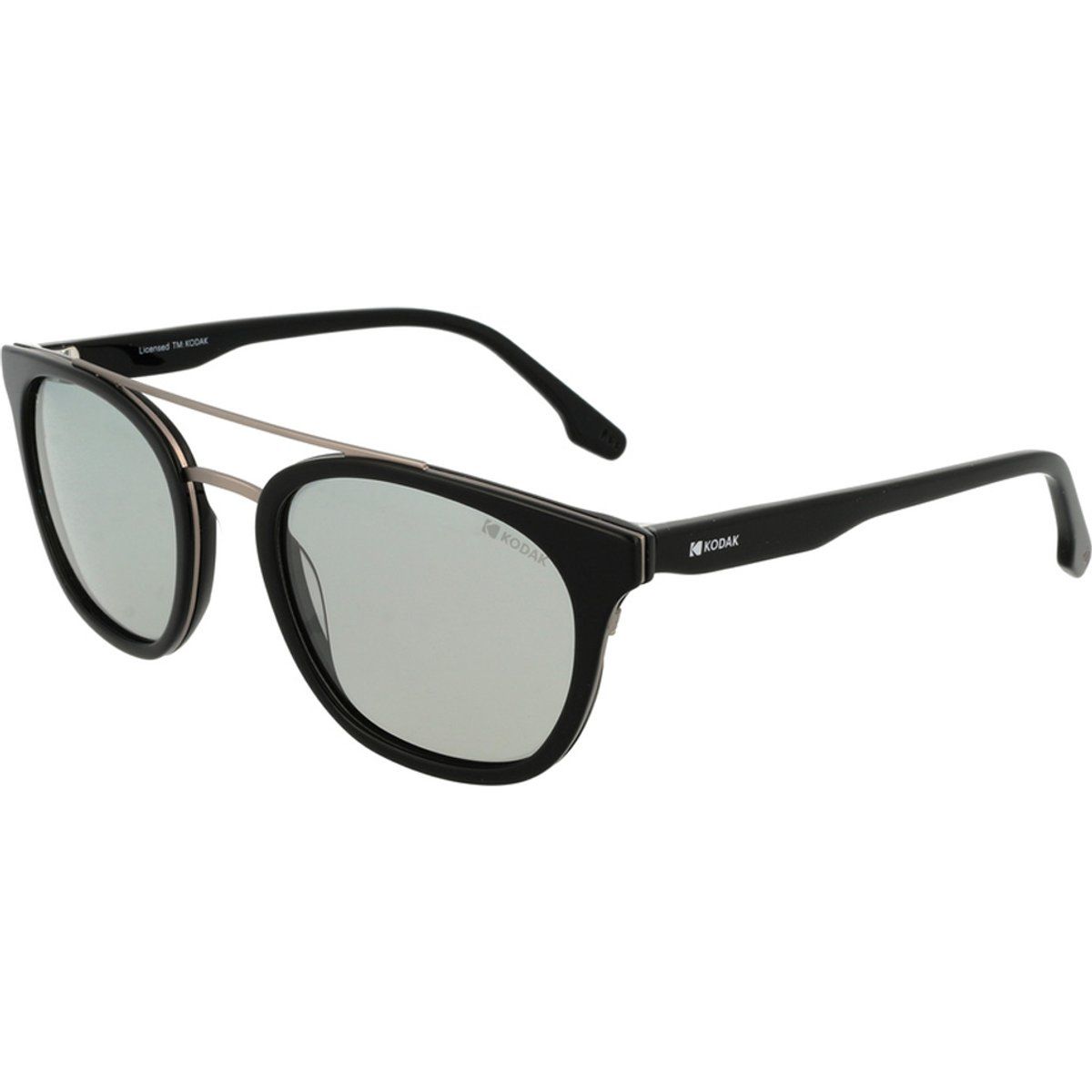 Quadratische Sonnenbrille mit silberner Brücke