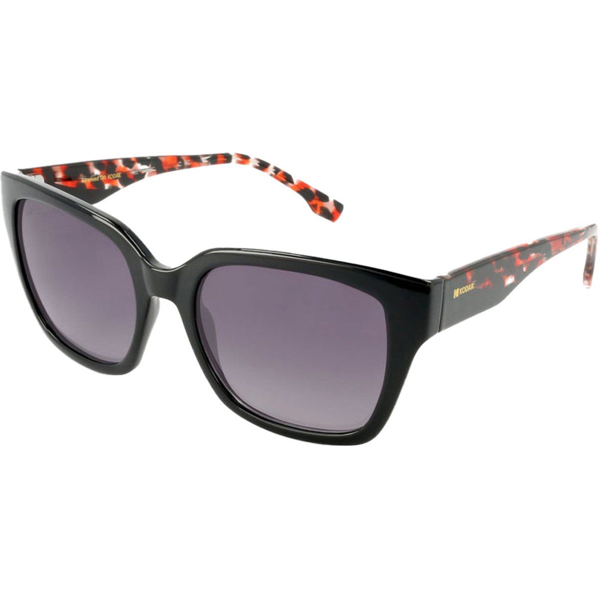 Quadratische Sonnenbrille mit gemusterten Bügeln