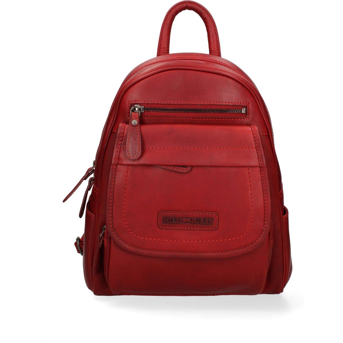 Klassischer Lederrucksack mit Reißverschluss