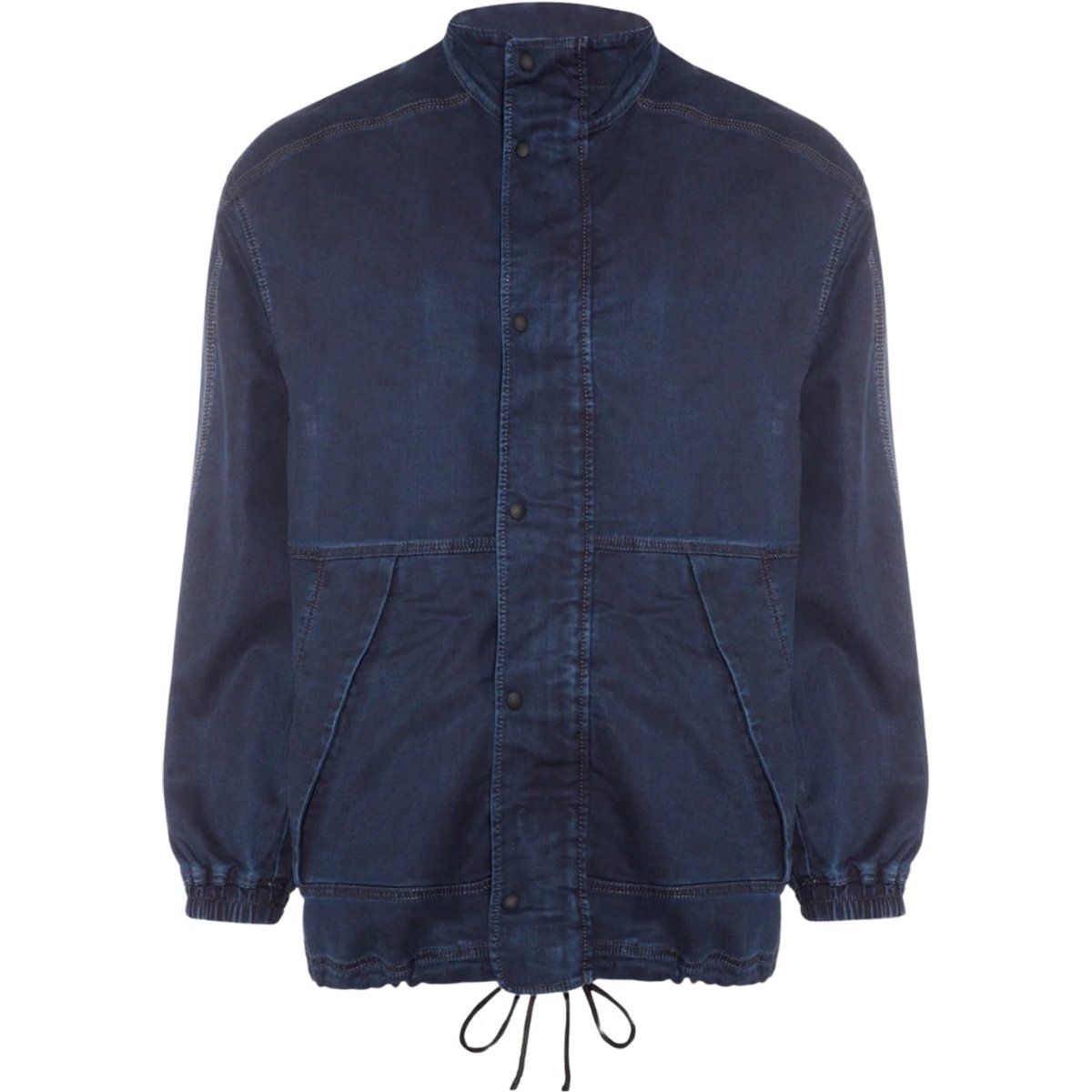 Marineblaue Jeansjacke mit Knopfleiste