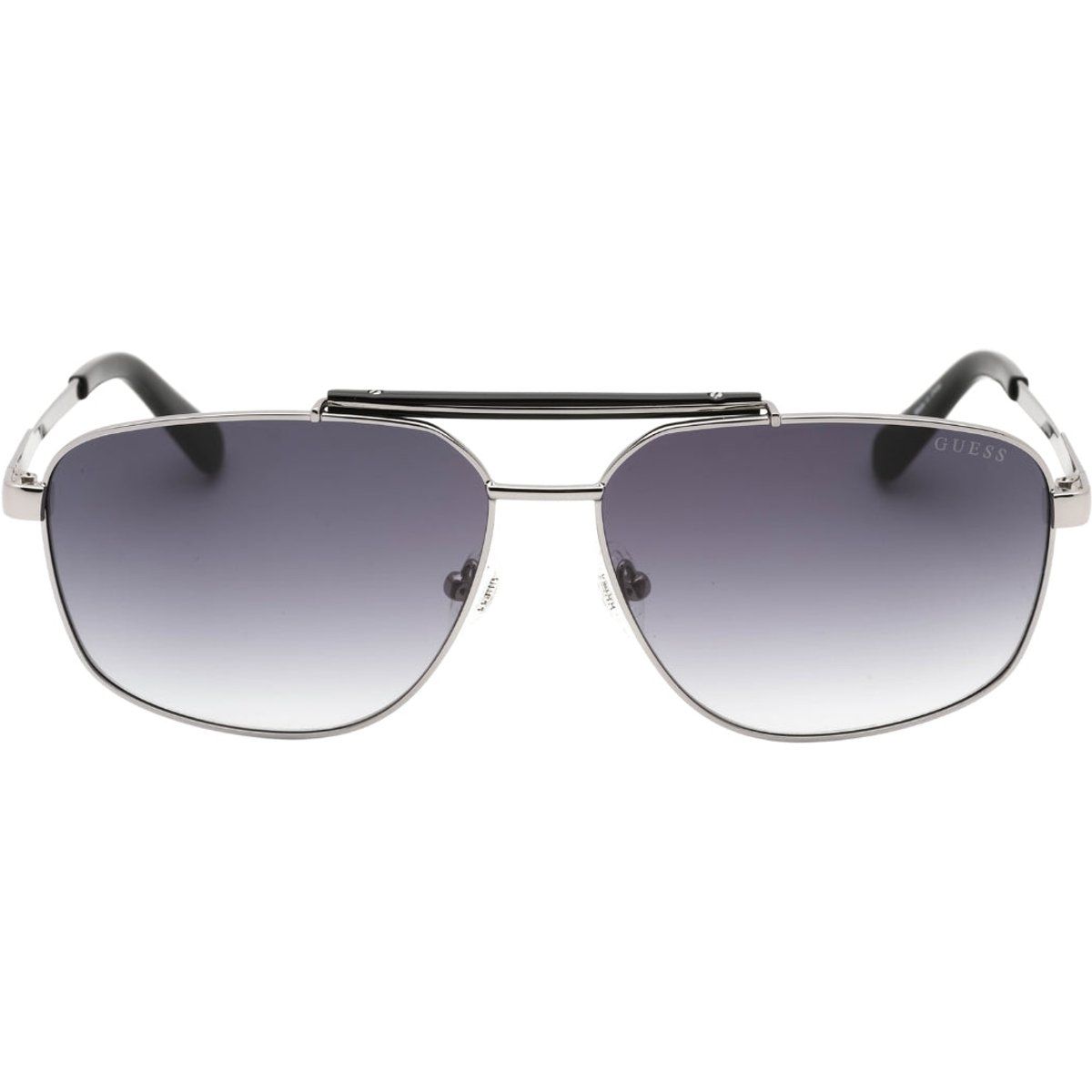 Silberne Pilotenbrille mit Farbverlaufsgläsern