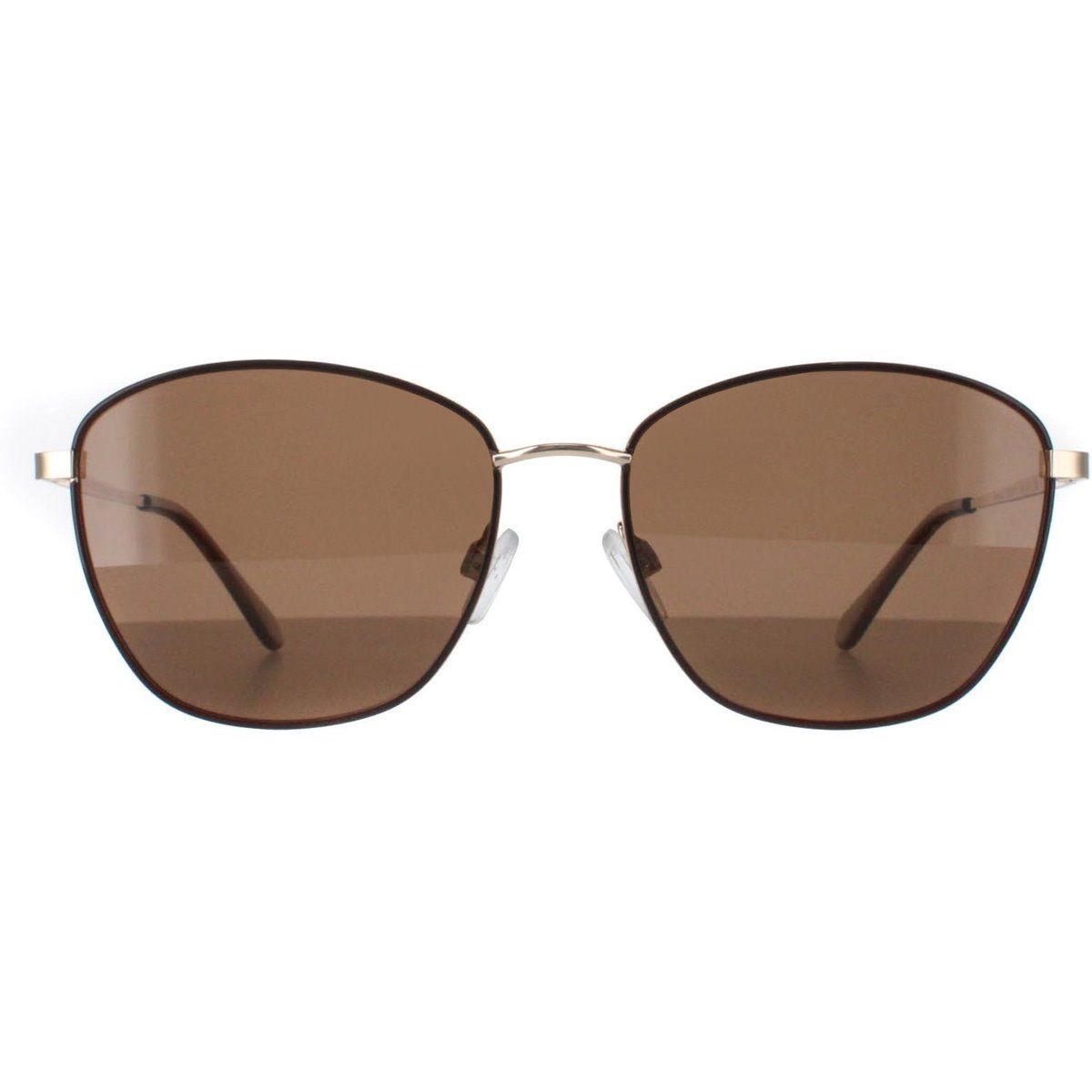Damen Cat-Eye Sonnenbrille Gold Braun