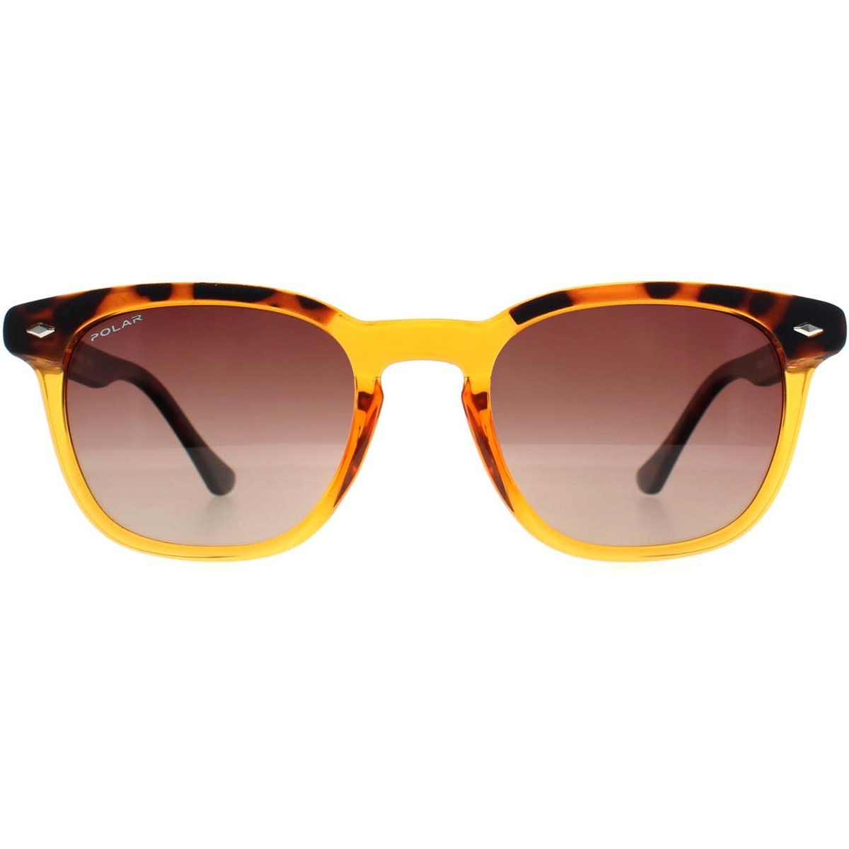 Rechteckige Sonnenbrille Honig Havanna Braun