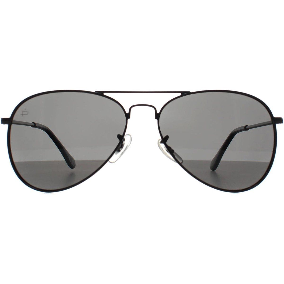 Aviator Sonnenbrille Schwarzer Rahmen Graue Gläser