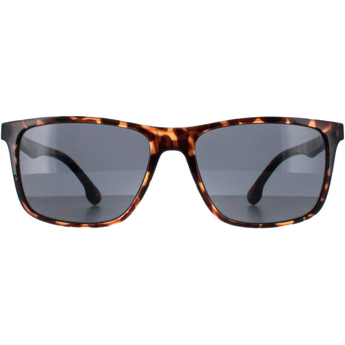 Rechteckige Unisex-Sonnenbrille Schildpatt Braun Grau