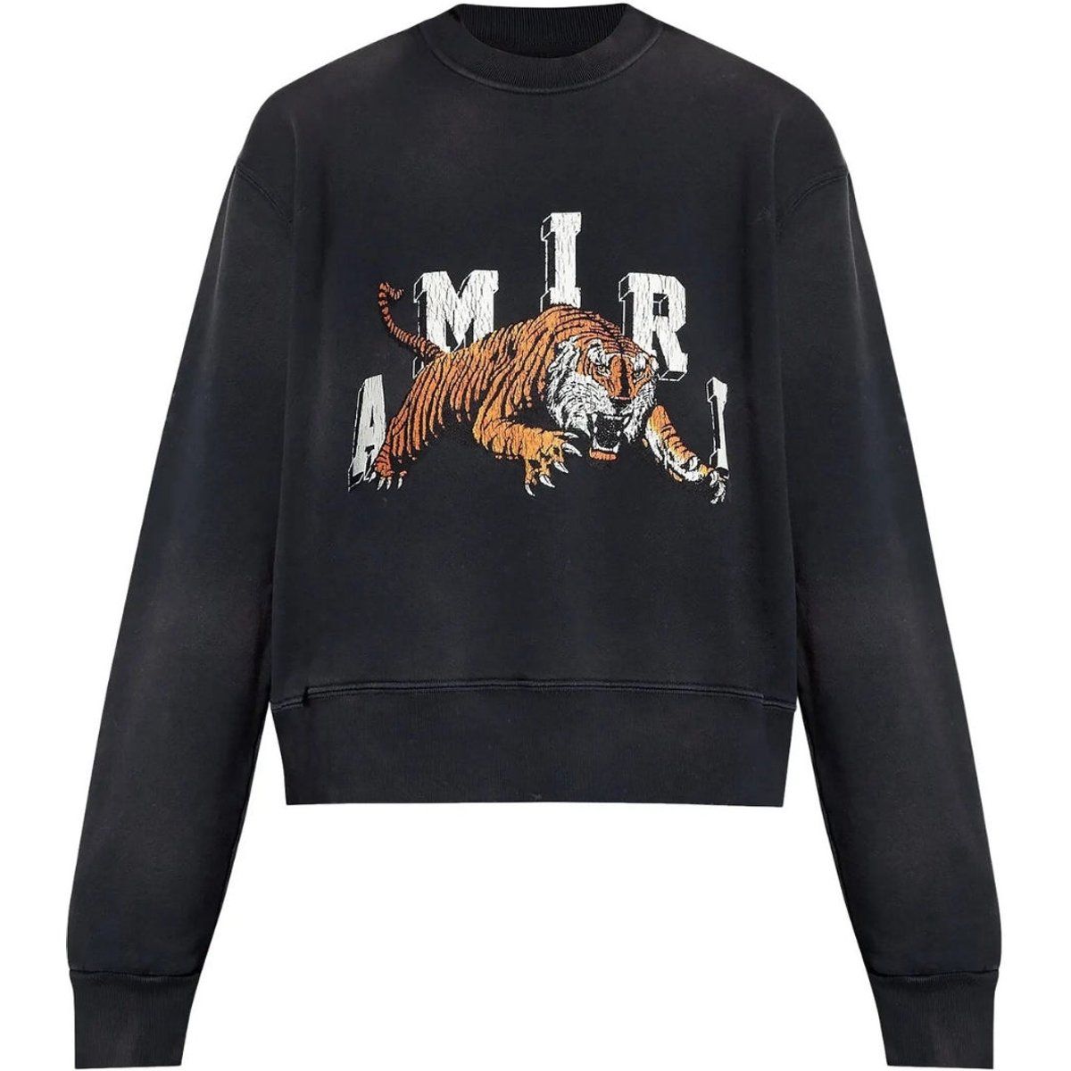 Sweatshirt mit Distressed Tiger Grafik Print