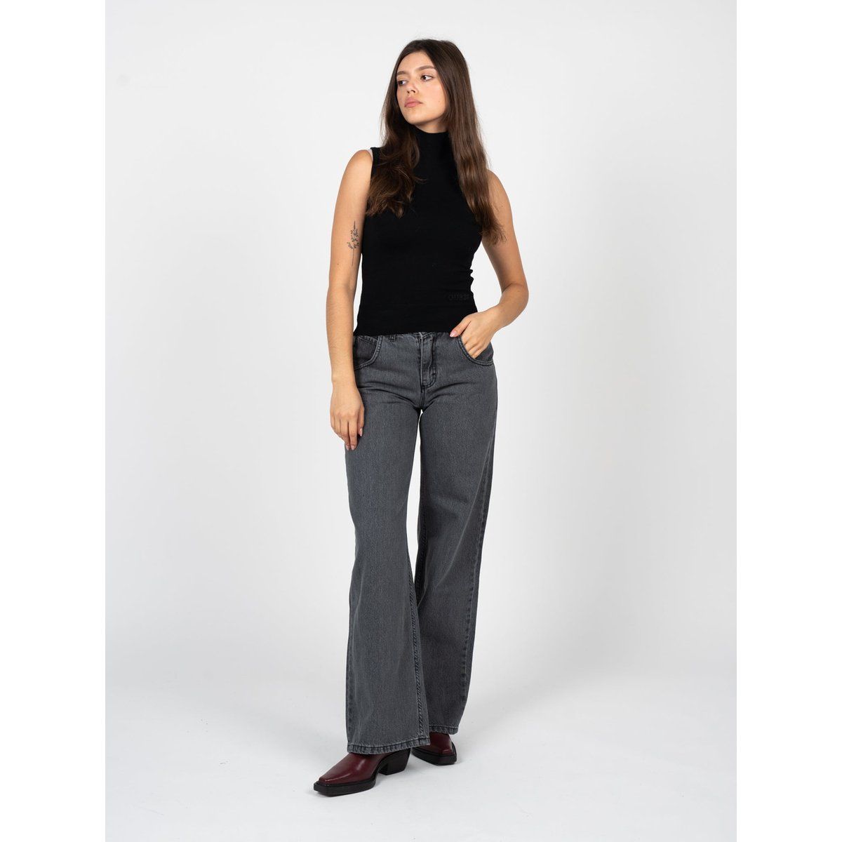 Damen Wide Leg Jeanshose aus Denim