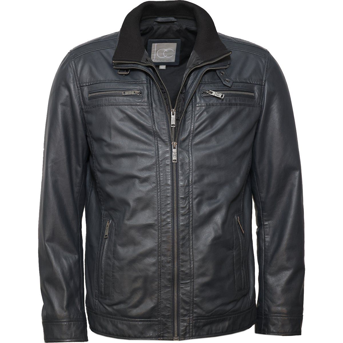 Lederjacke mit Reißverschlusstaschen