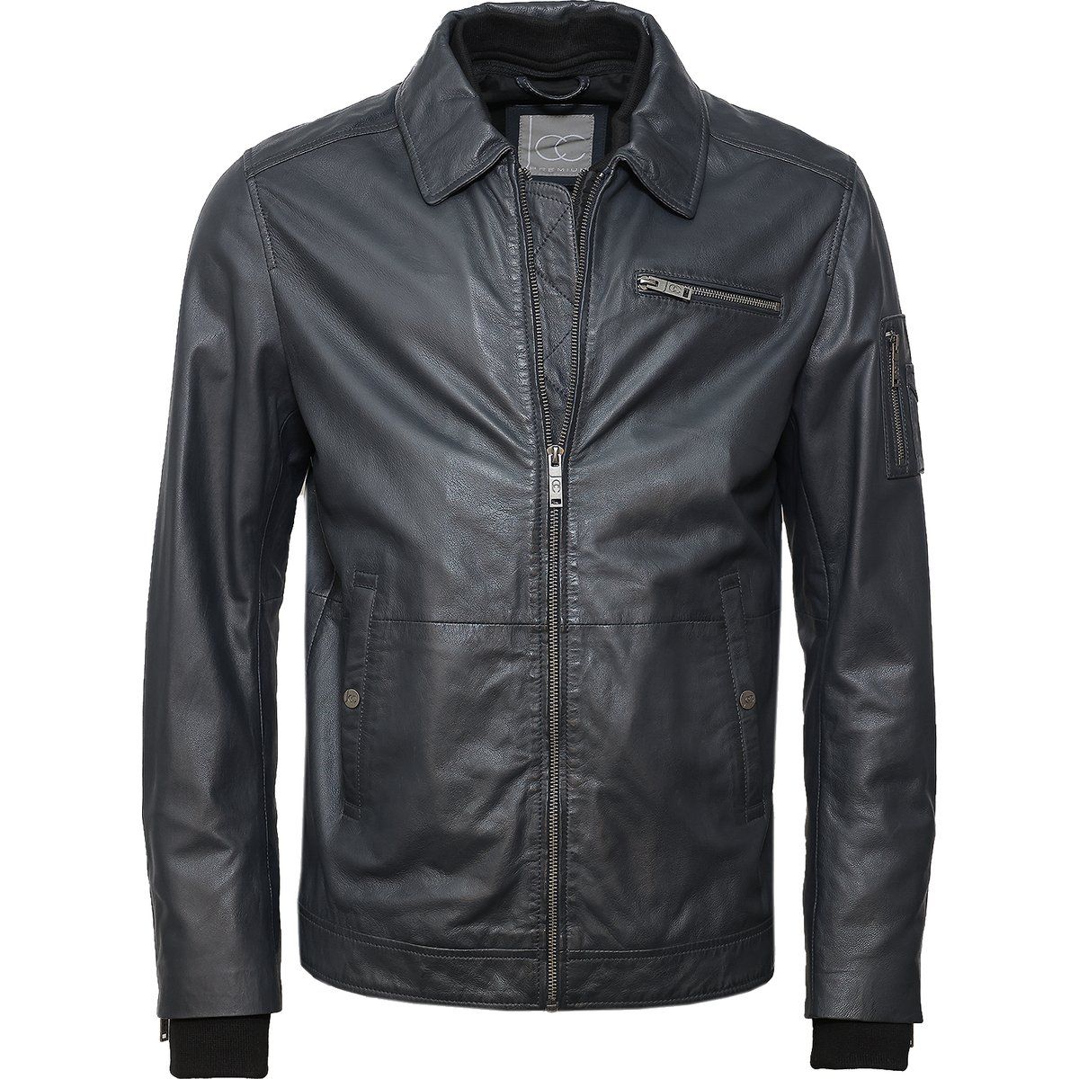 Herren Lederjacke mit Reißverschluss Details