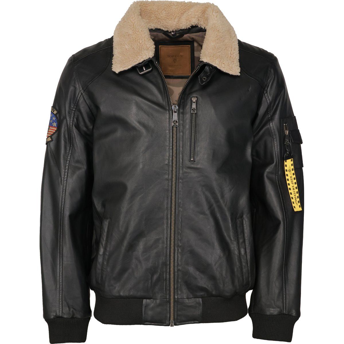 Top Gun inspirierte Leder Bomberjacke