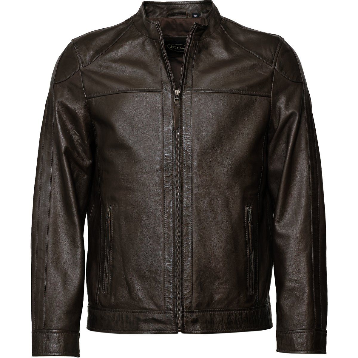 Herren Lederjacke Braun Klassisches Design