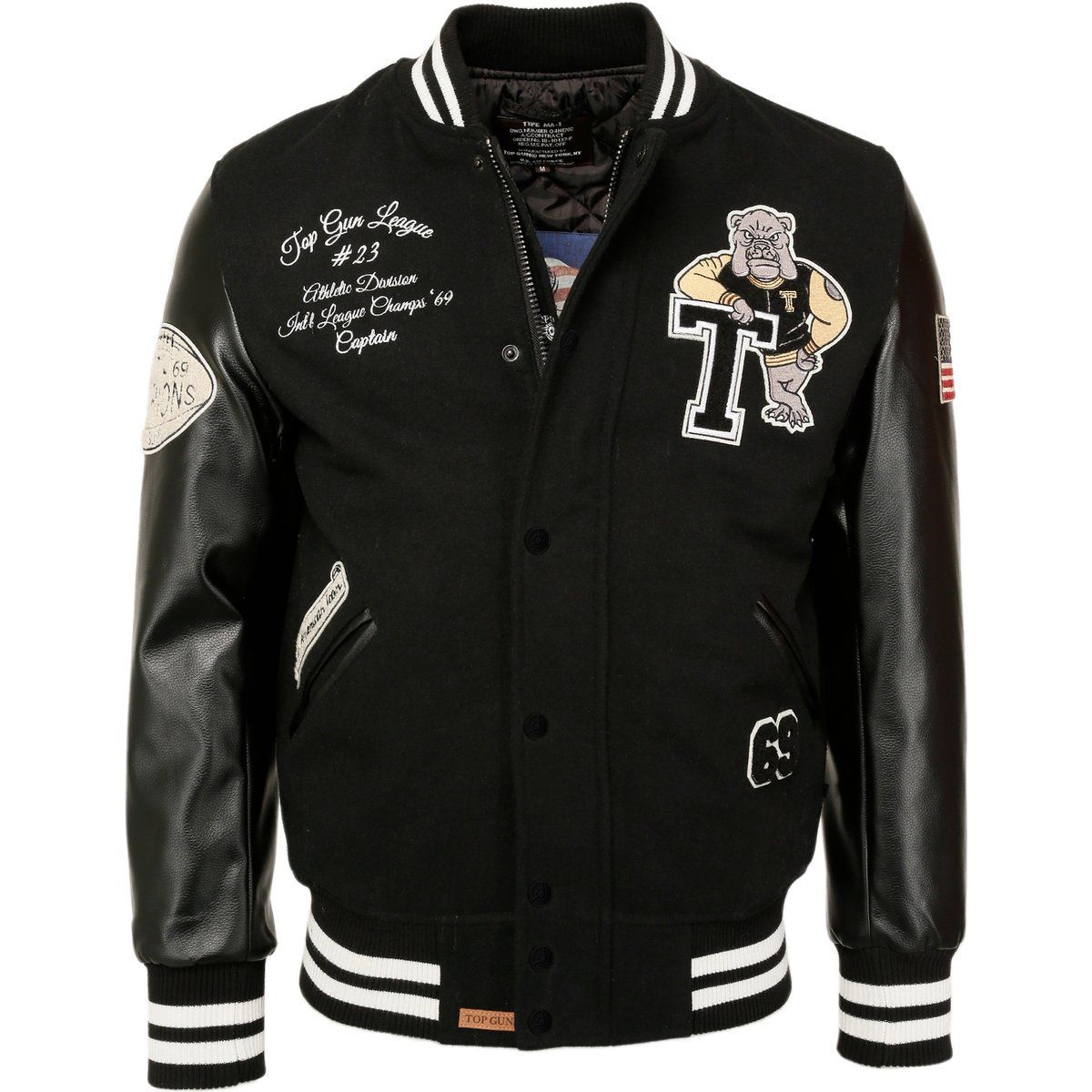 Retro Collegejacke mit Aufnähern