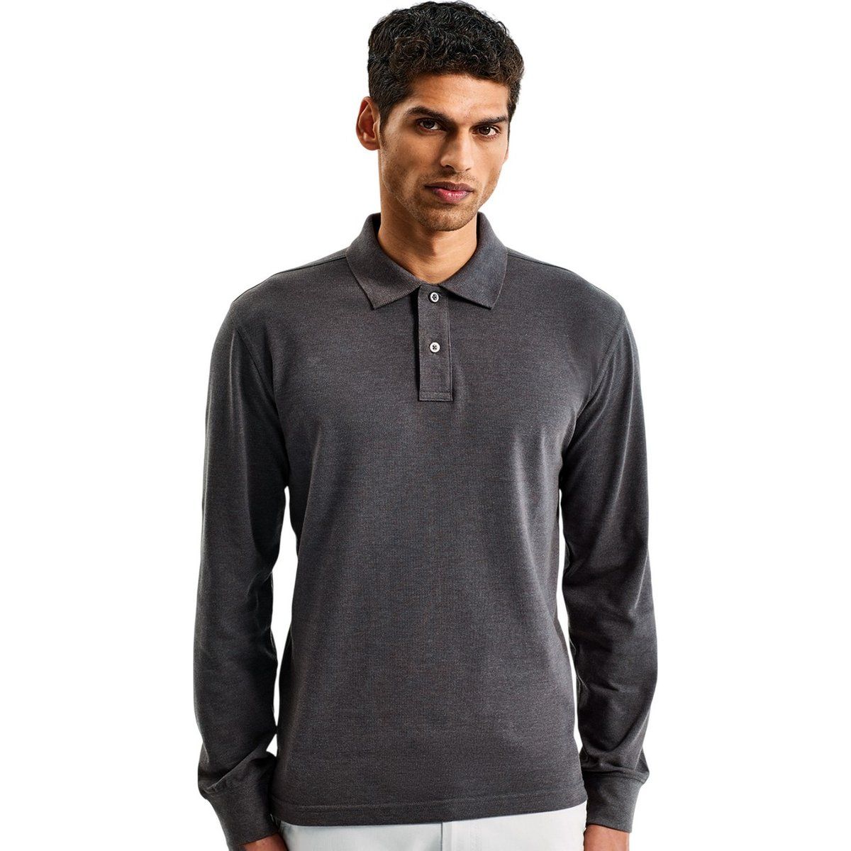Langärmliges Piqué-Poloshirt