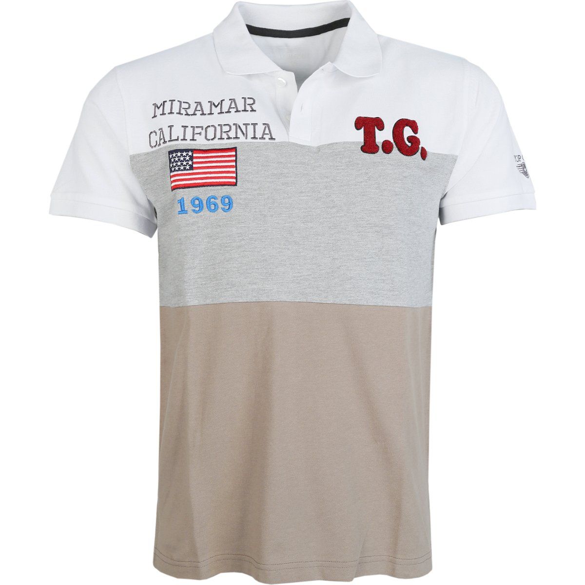 Miramar California Besticktes Grafik-Poloshirt