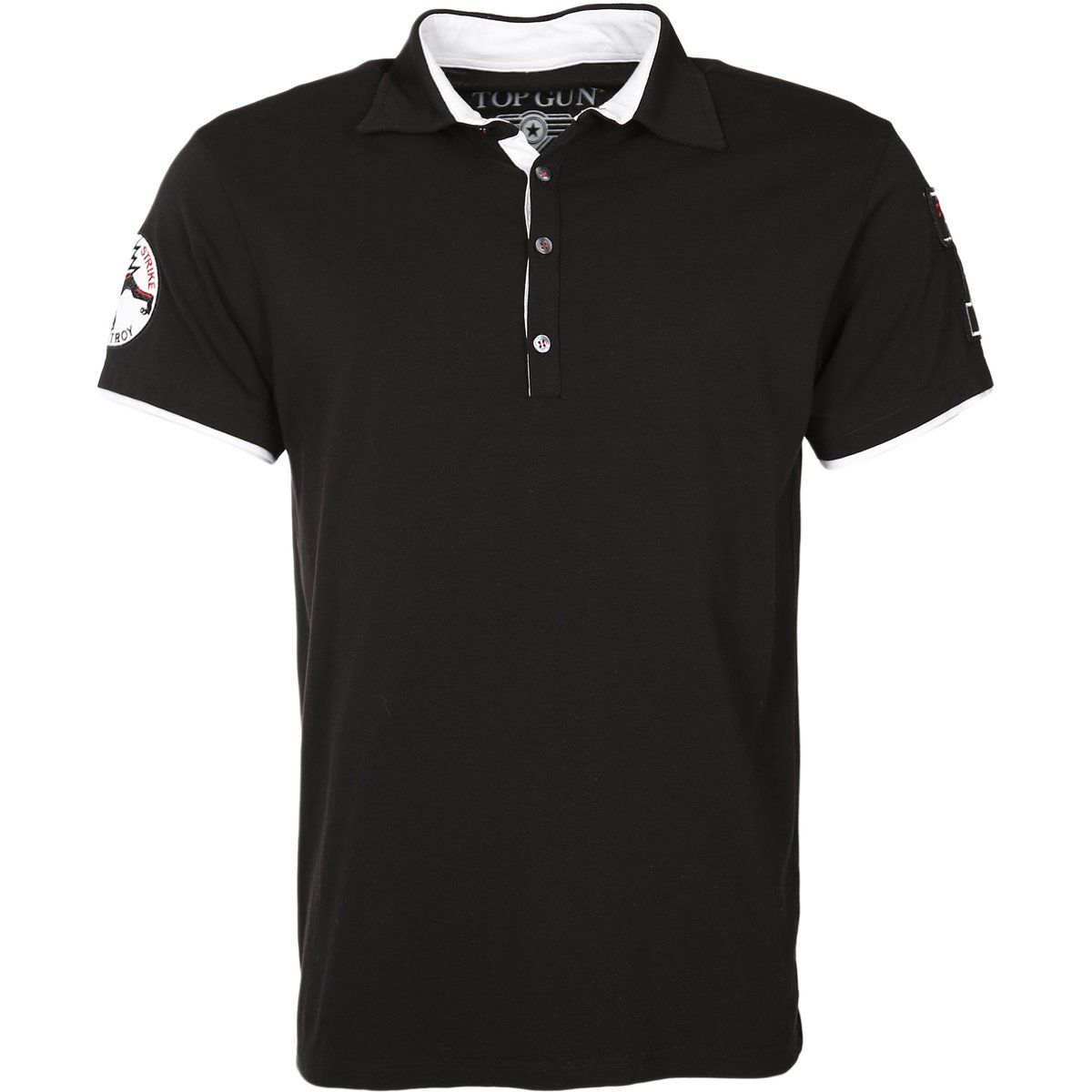 Top Gun Poloshirt mit Stickerei-Patches
