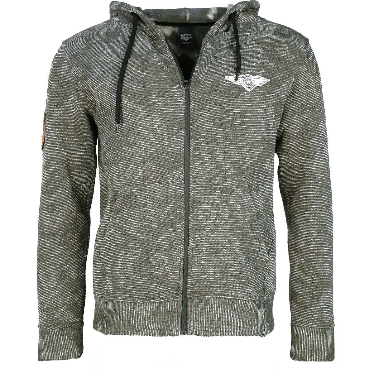 Camouflage Kapuzenpullover mit Reißverschluss und Logo
