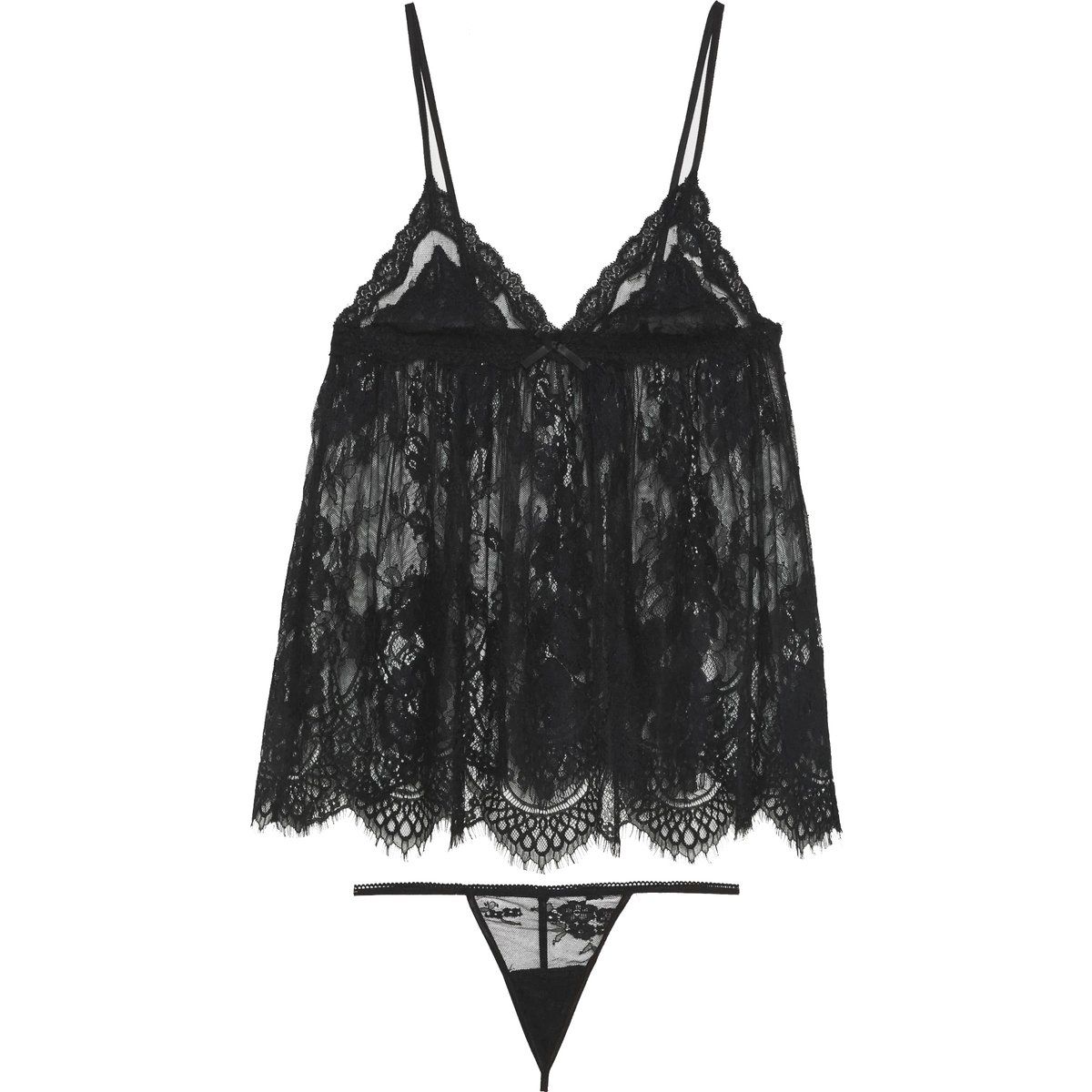 Babydoll-Dessous-Set aus Spitze
