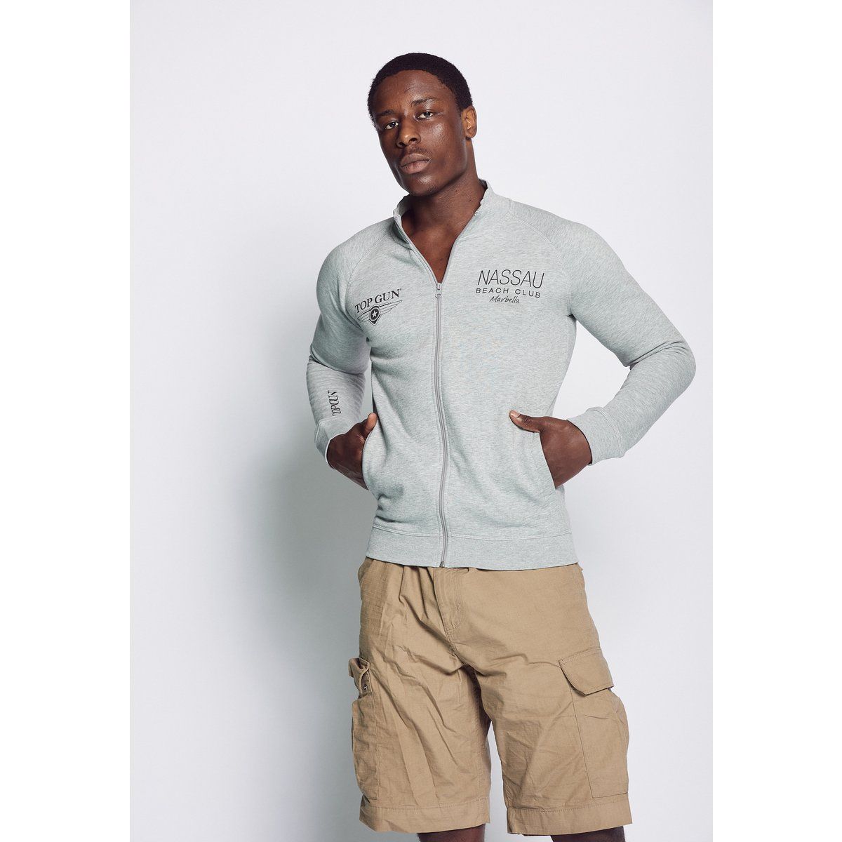 Herren Langarm Reißverschluss Sweatshirt