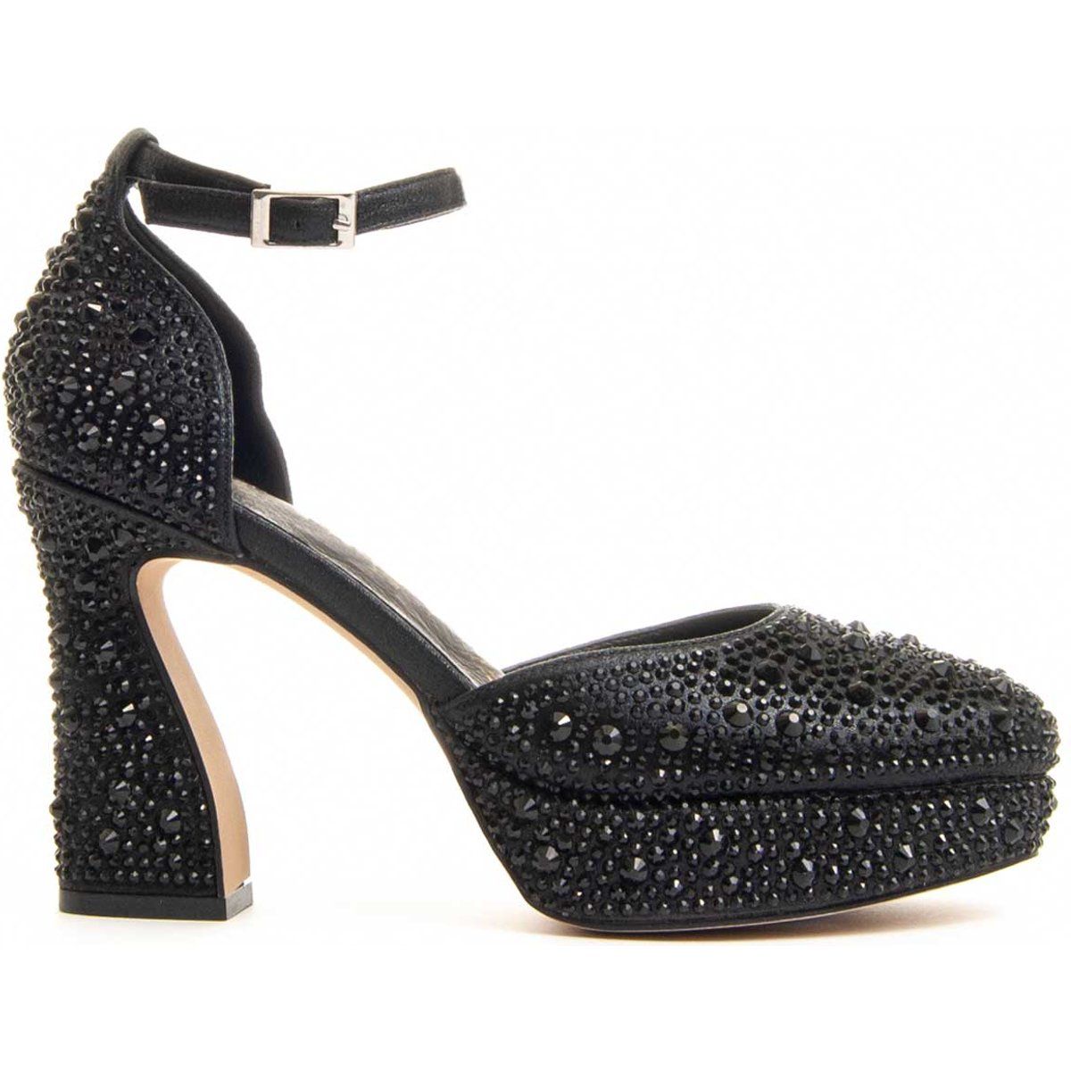 Plateau-Pumps mit Funkelndem Strass
