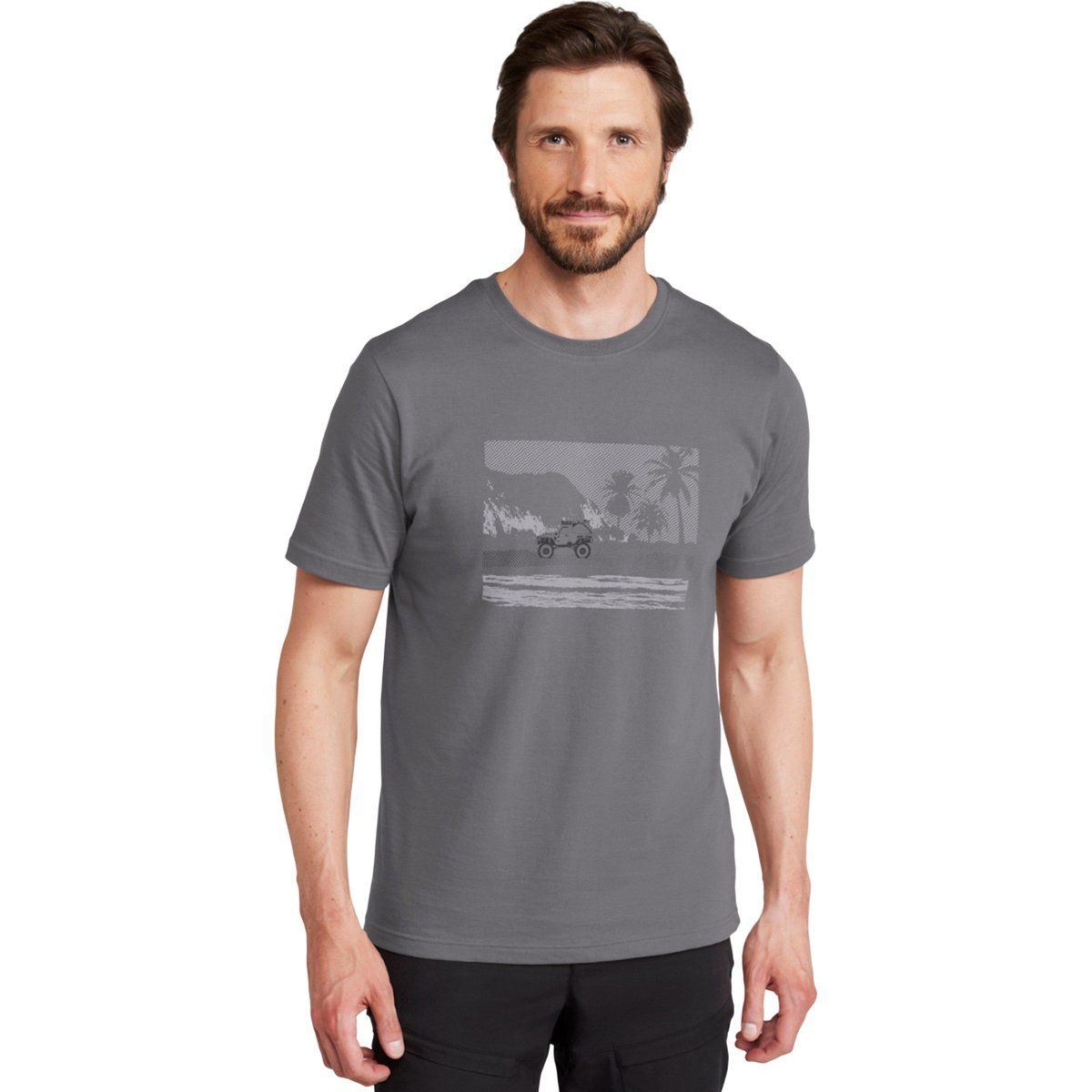 Herren T-Shirt mit Grafikdruck und Rundhalsausschnitt