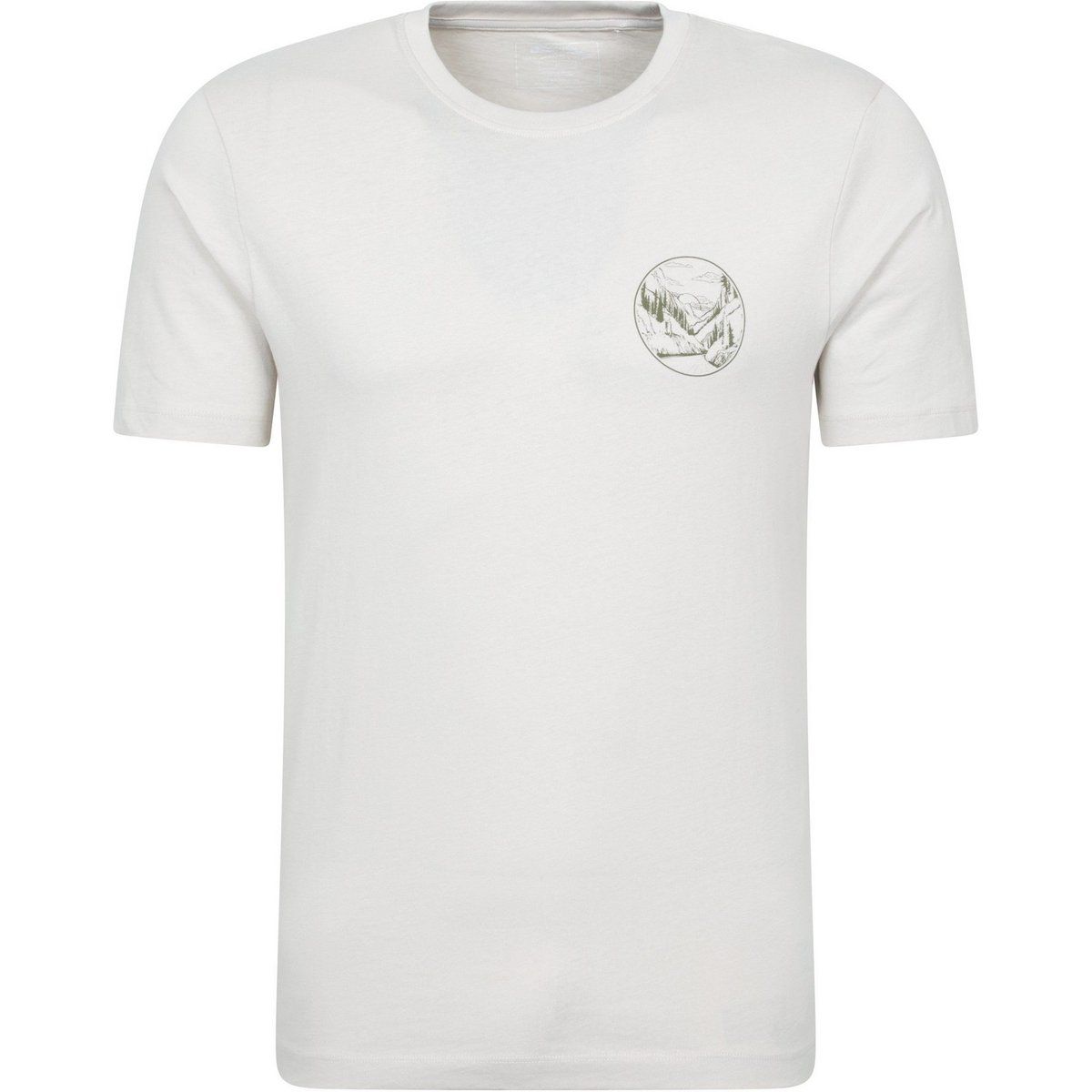 Herren Beige Bio-Baumwolle T-Shirt mit Motiv