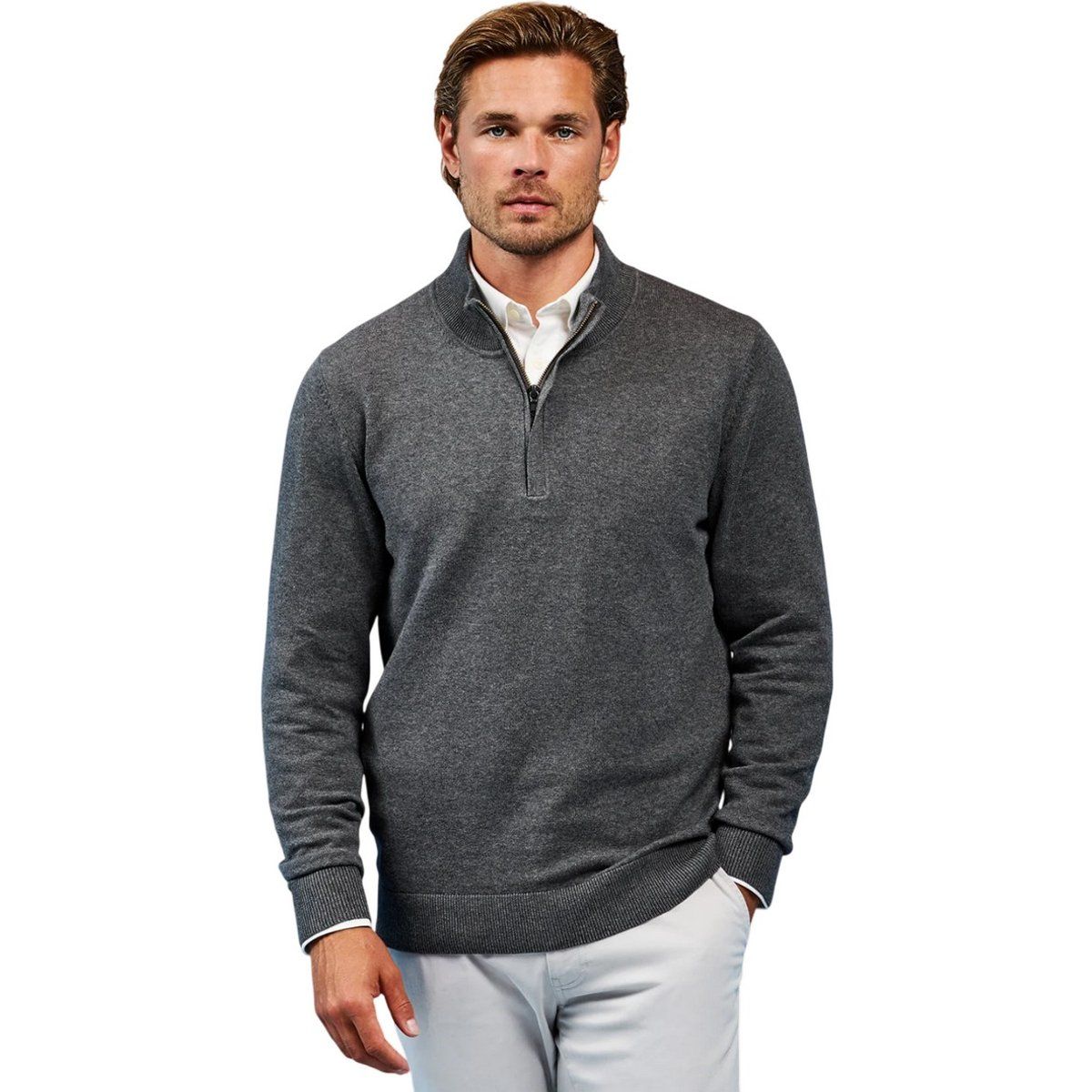 Herren Sweatshirt mit Viertelreißverschluss
