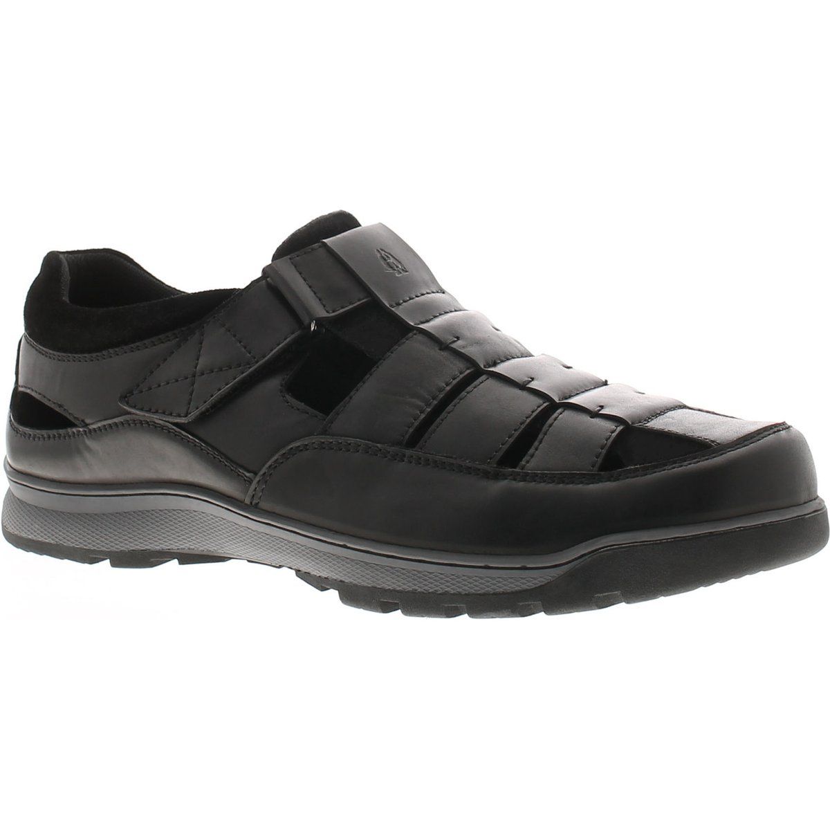 Hush Puppies Touch Close Herren Sandalen Rucker Leder Fischer Schwarz
