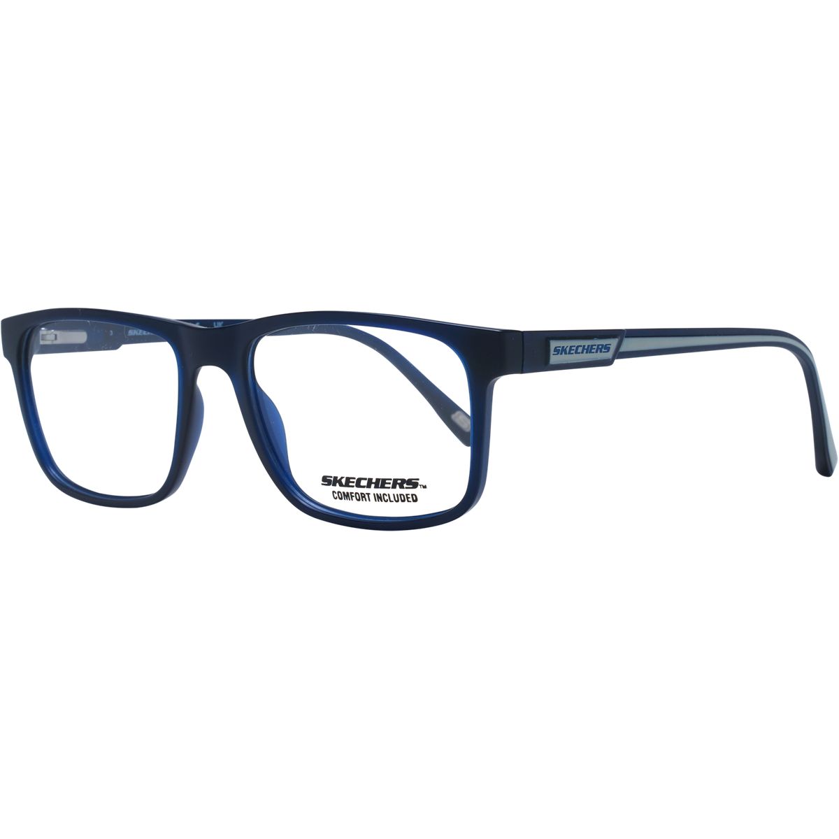 Rechteckige blaue Vollrandbrille