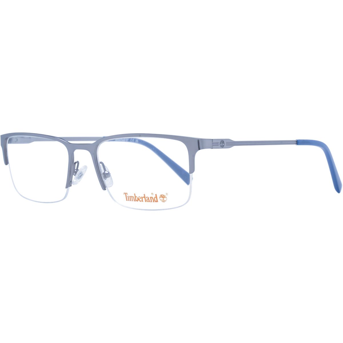 Rechteckige Metallbrille mit Halbrand