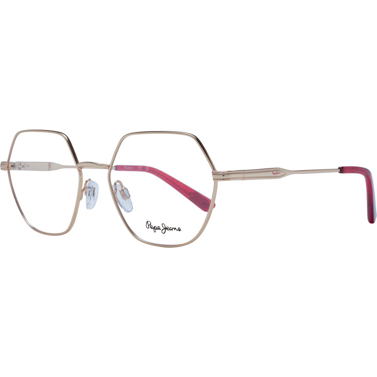 Geometrische Roségoldene Metallbrille