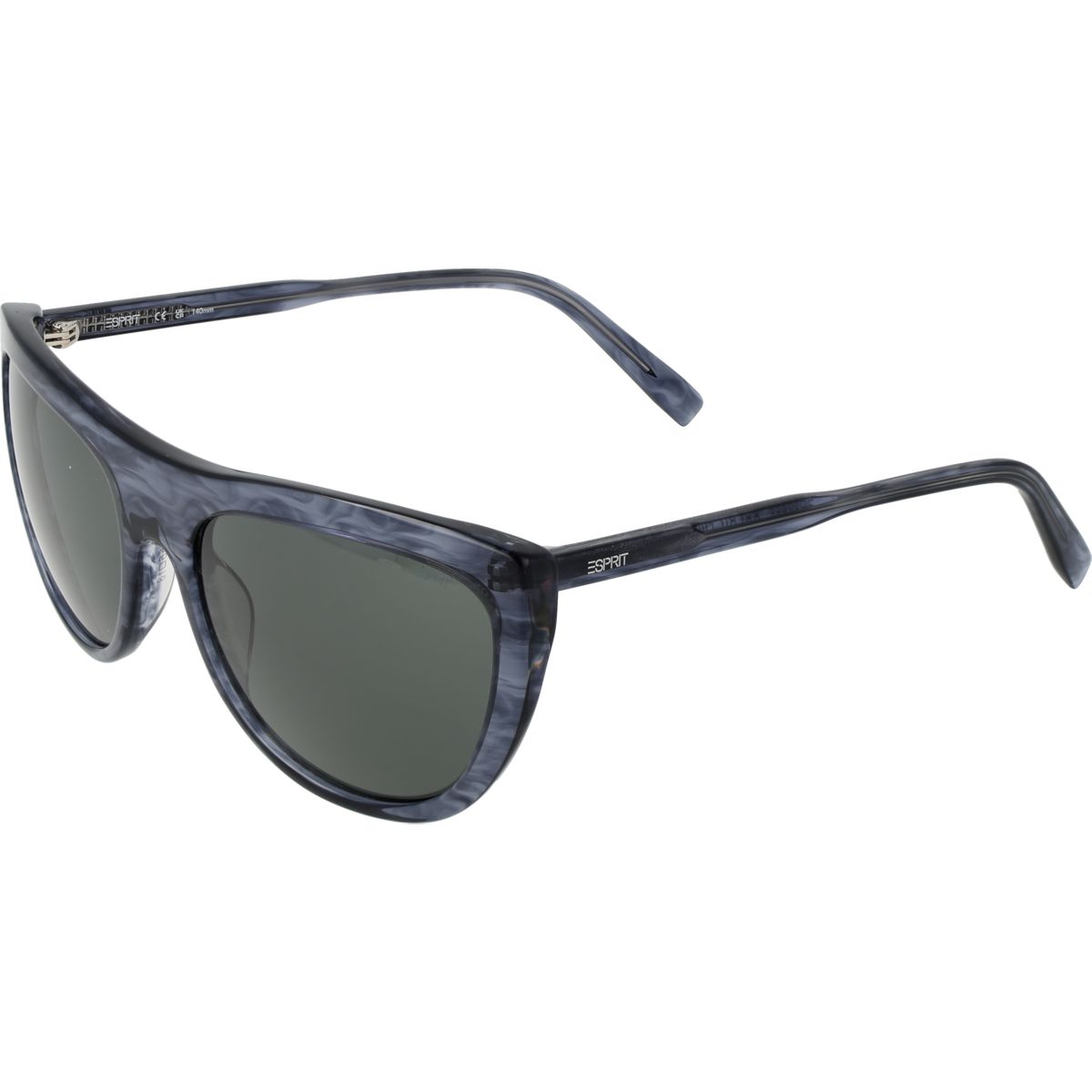 Klassische Panto Sonnenbrille aus blauem Acetat
