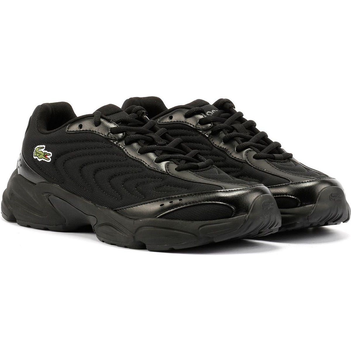 Elegante Schwarze Lacoste Chunky Sneakers
