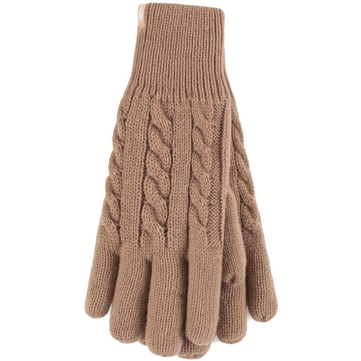 Winterhandschuhe mit Zopfmuster und Fleecefutter