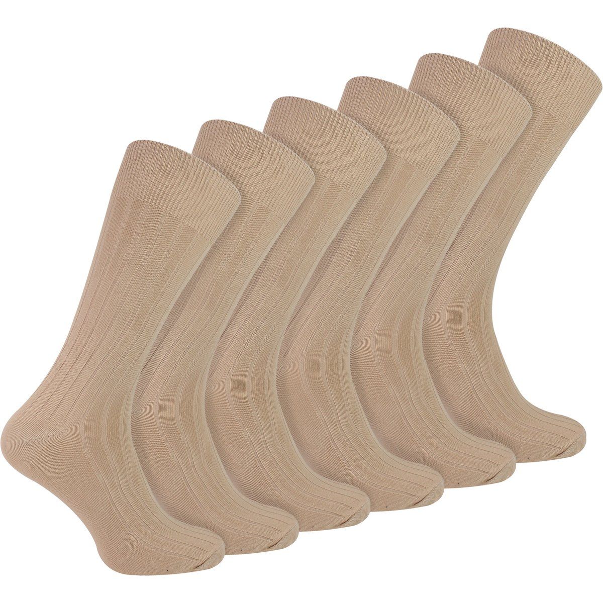 Herren Einfarbige Baumwoll-Rippstrumpfsocken