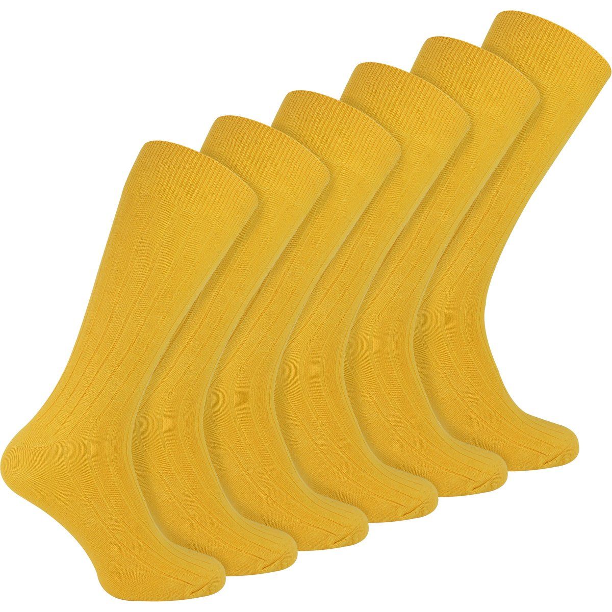 Herren Unifarbene Baumwollreiche Rippstrumpfsocken