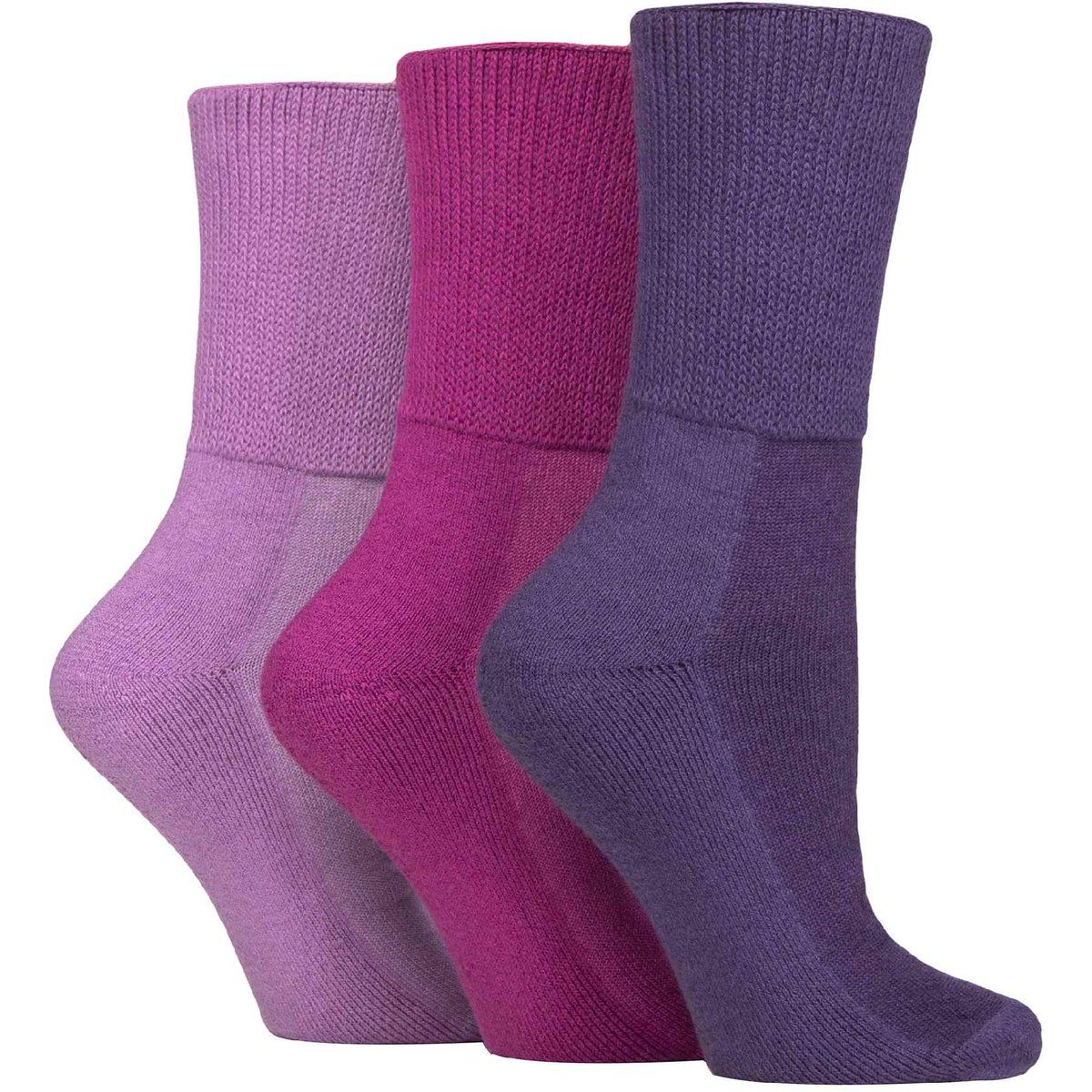 3er-Pack extra breite Bambus-Diabetikersocken für geschwollene Beine