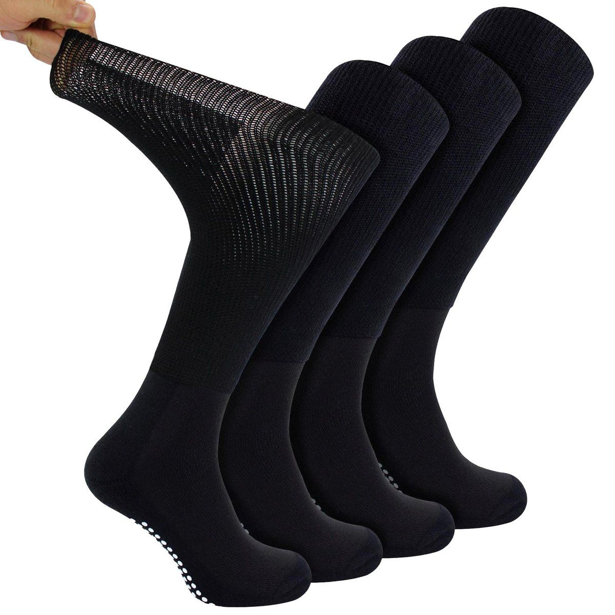 Lange Bambus Diabetikersocken mit Noppen