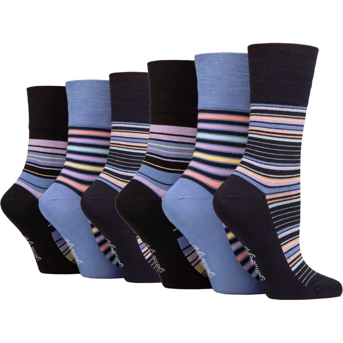 Gestreifte, nicht-elastische Bambus Socken Packung