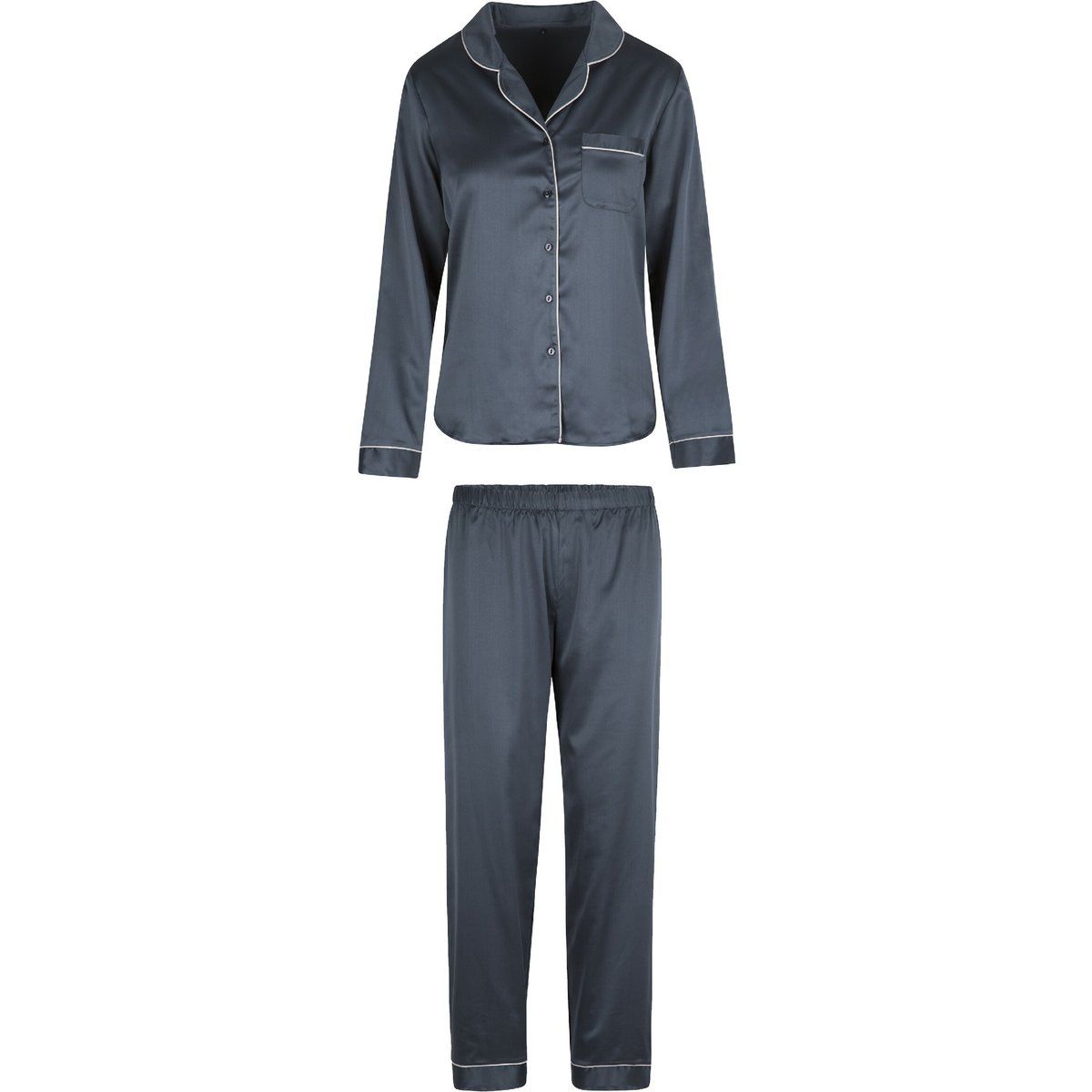 Satin Pyjama Set mit langen Ärmeln