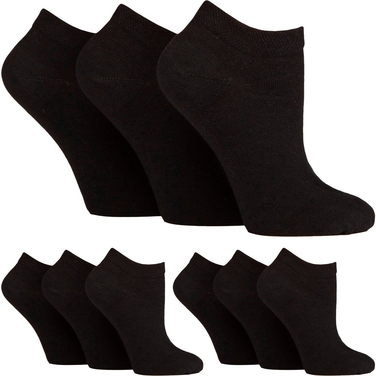 9er Pack Damen Diabetiker-Traingsocken | Weite Knöchelsocken für geschwollene Füße