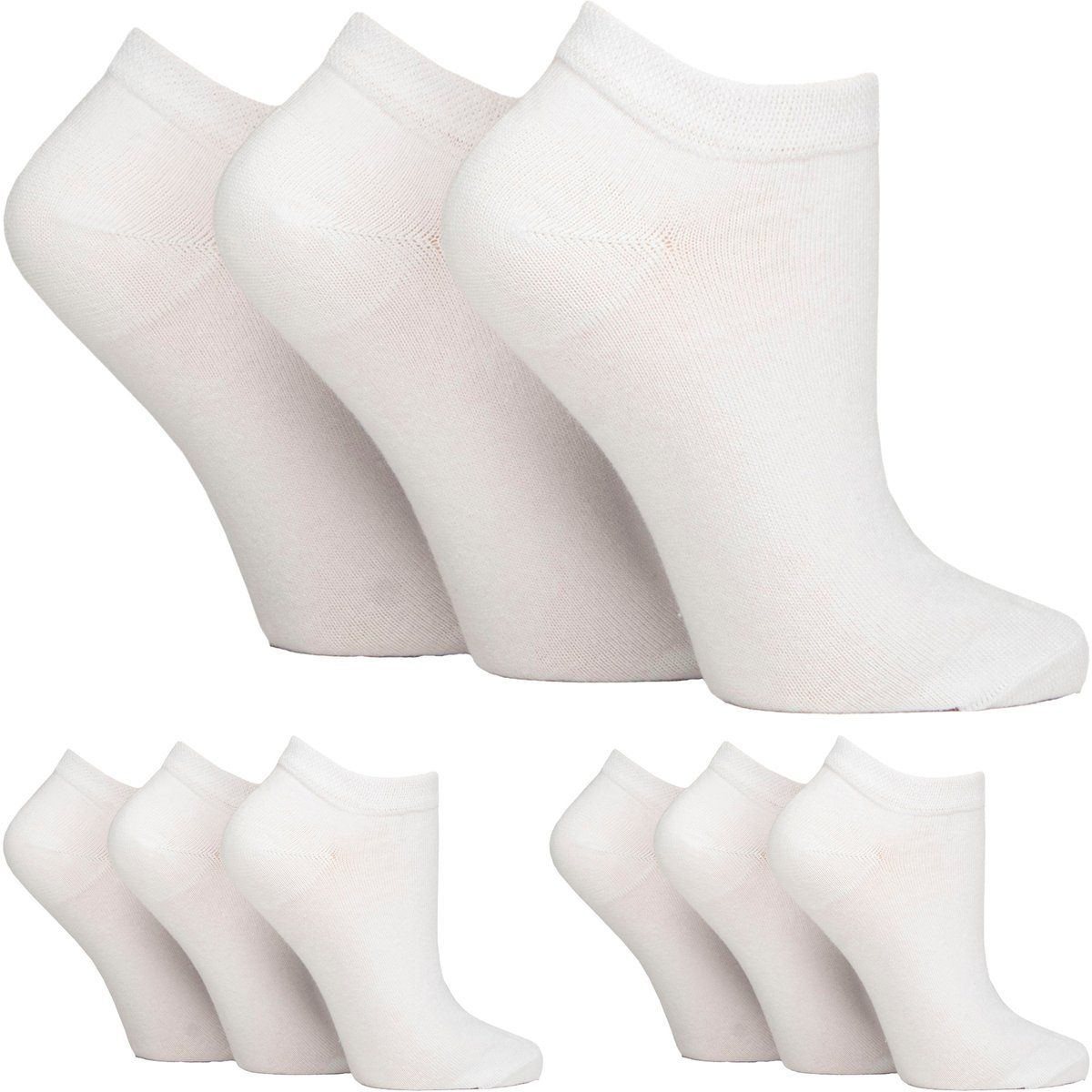 9-Pack Damen Diabetiker Trainingssocken | Breite Knöchelsocken für geschwollene Füße