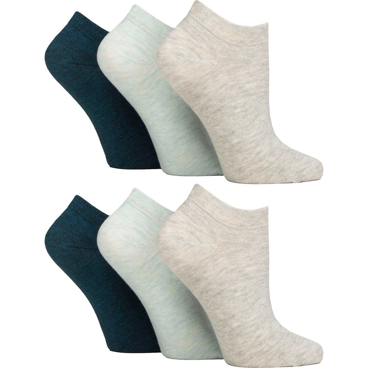 6er-Pack Damen Diabetiker-Trainersocken | Extra breite Socken für geschwollene Füße