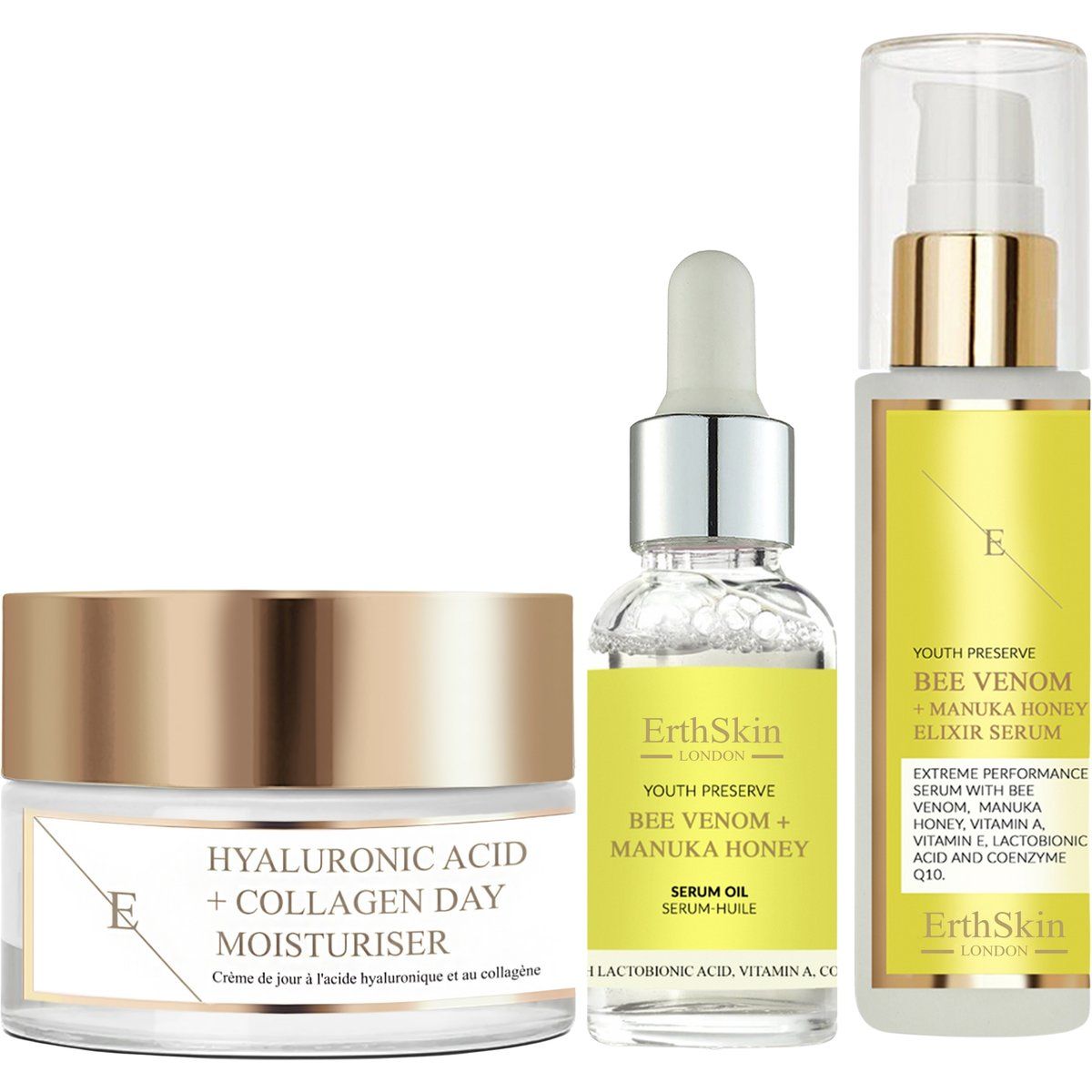 Hautpflege-Set: Hyaluron, Bienengift, Manuka