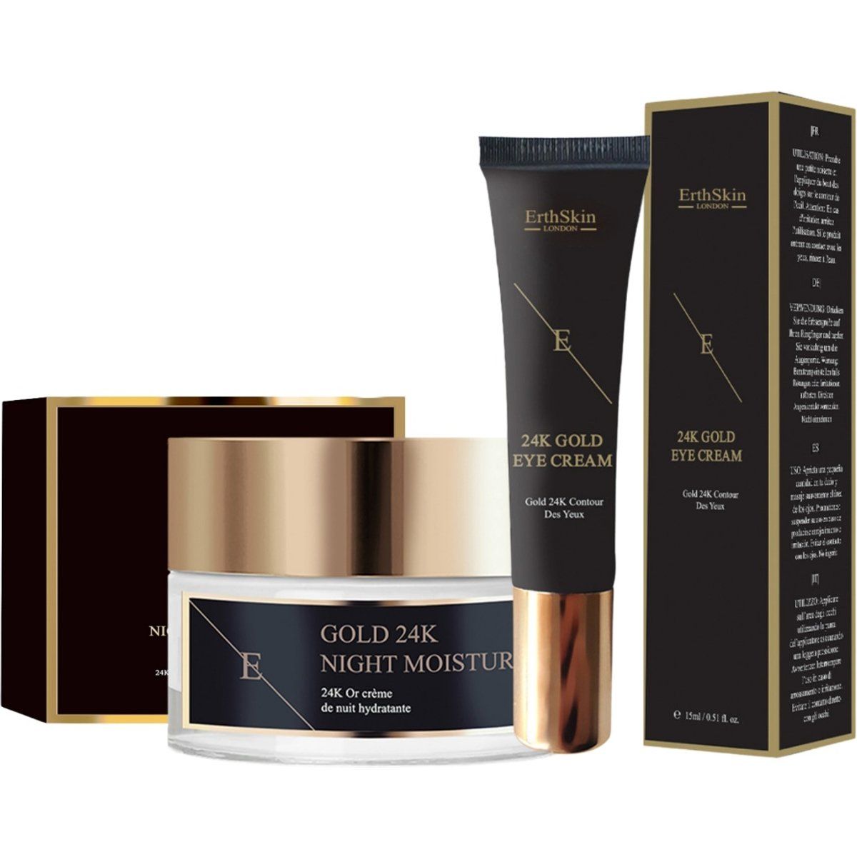 Gold 24K Nachtfeuchtigkeitspflege und Augencreme