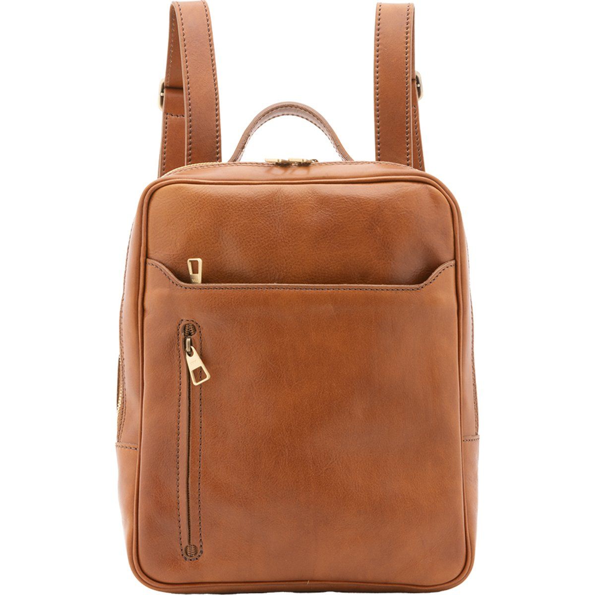 Lederrucksack mit mehreren Taschen