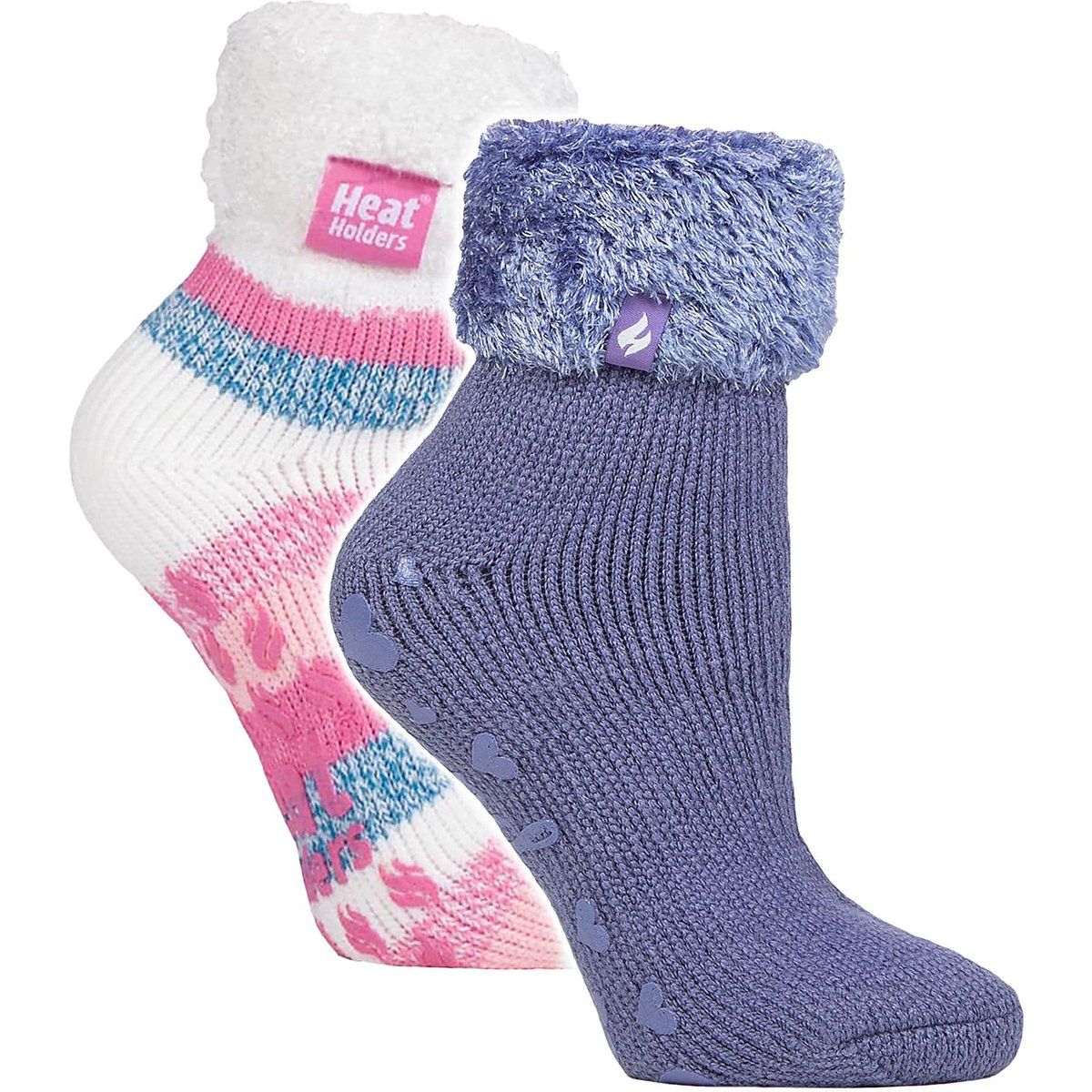 2er-Pack Damen Soft Lounge Socken mit Anti-Rutsch-Beschichtung