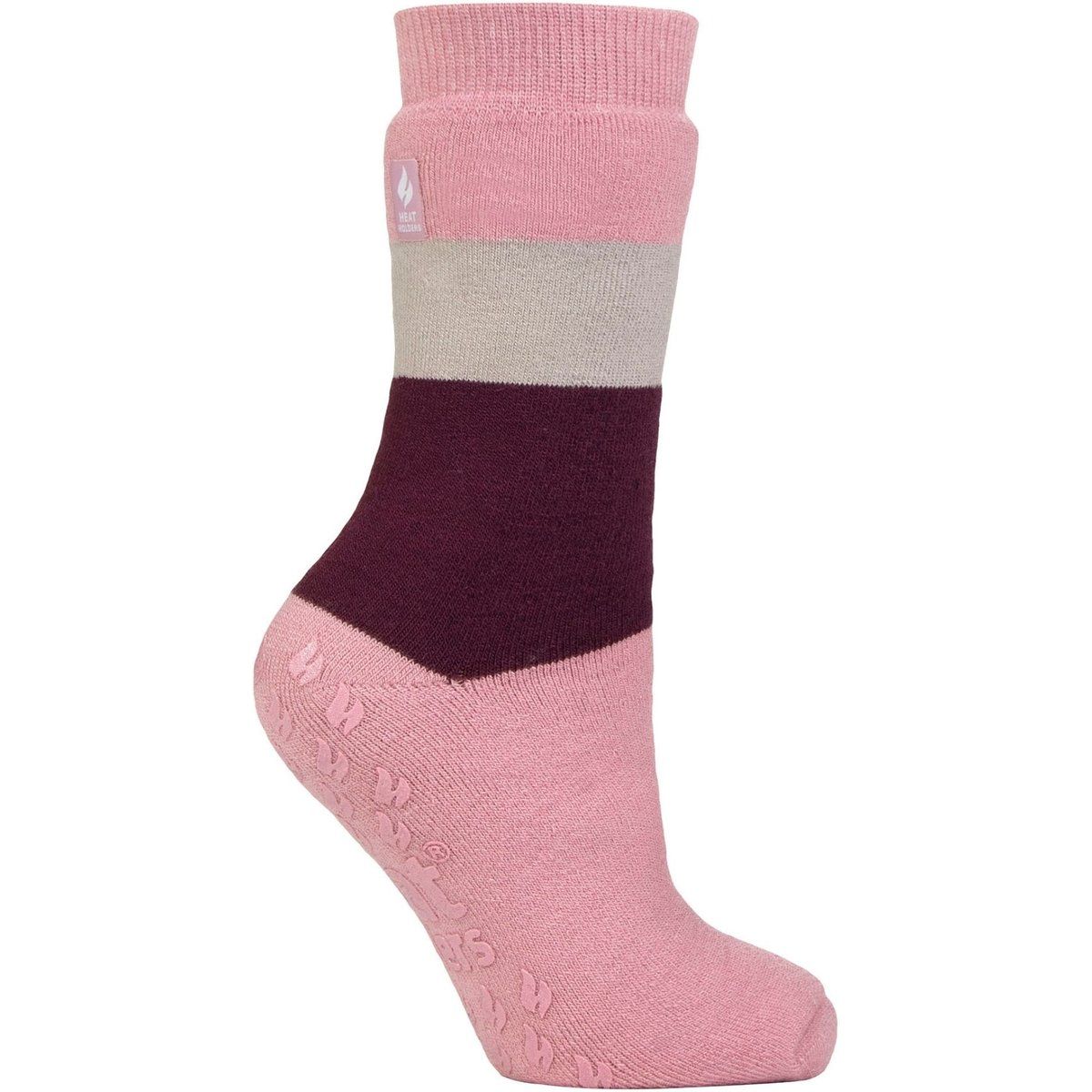 Warme gestreifte Thermo-Hausschuhe Socken