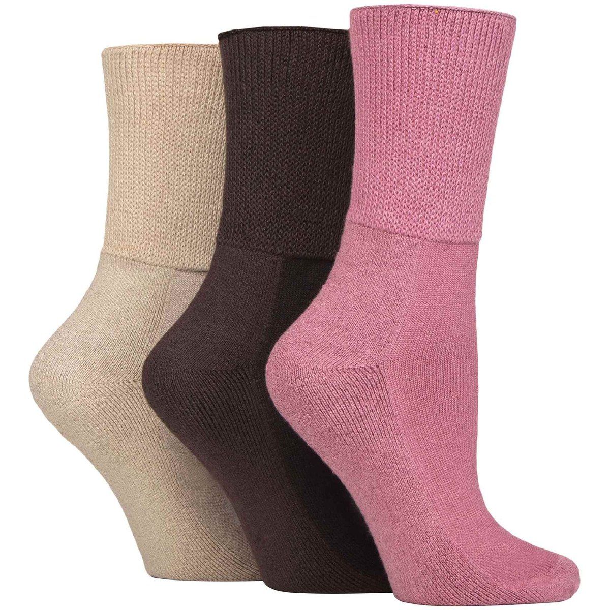 3er-Pack Extra Breite Bambus Diabetikersocken für Schwellende Beine