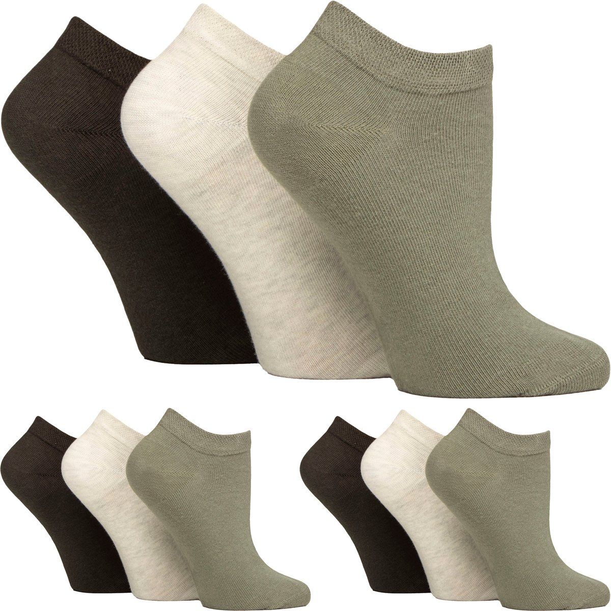 9er-Pack Damen Diabetiker Trainingssocken | Breite Knöchelsocken für geschwollene Füße