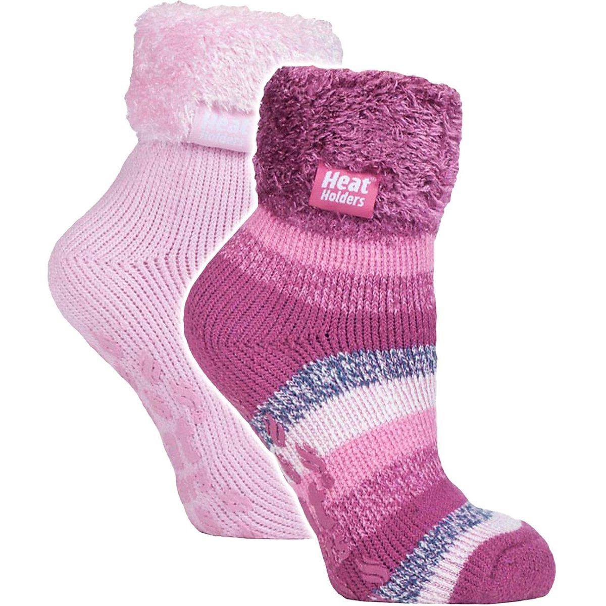 2er-Pack Damenweiche Lounge-Socken mit Grip